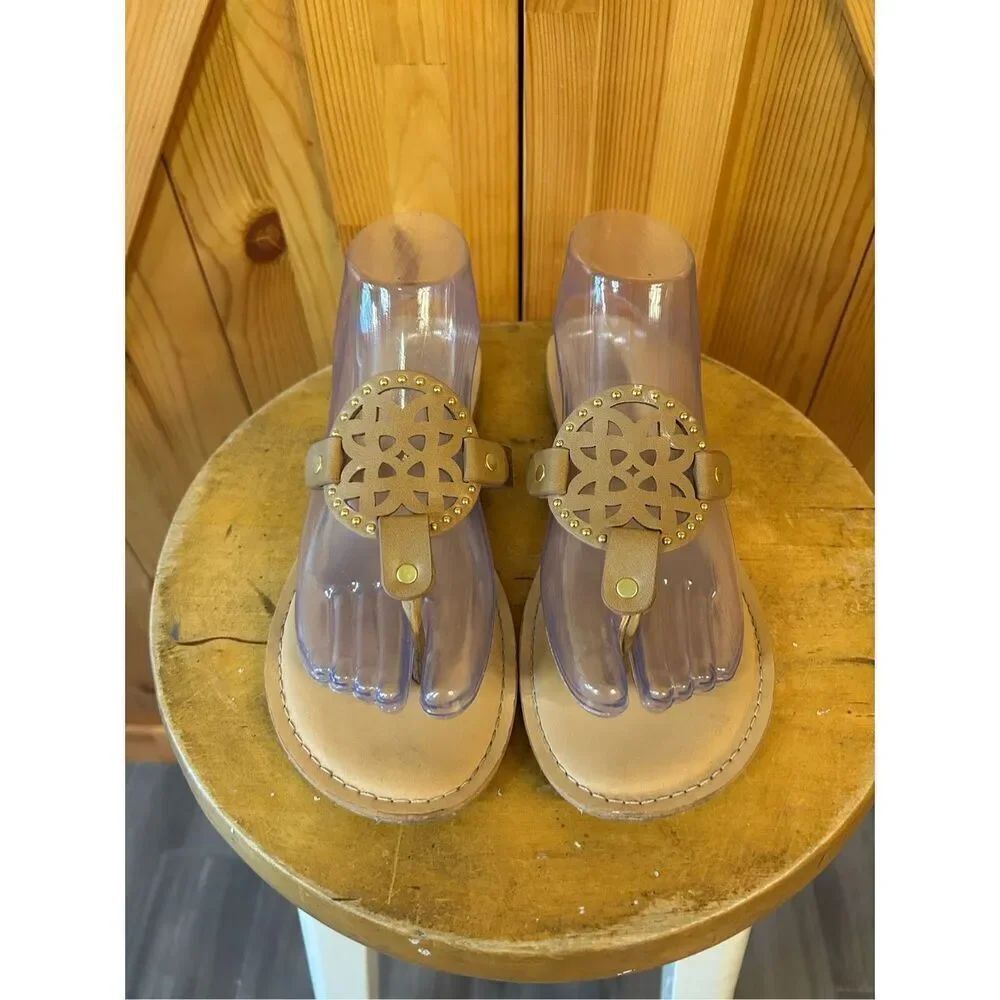 DV Dolce Vita Sandals Womens 10 Gionna Slip On Sandals Brown Faux Leather